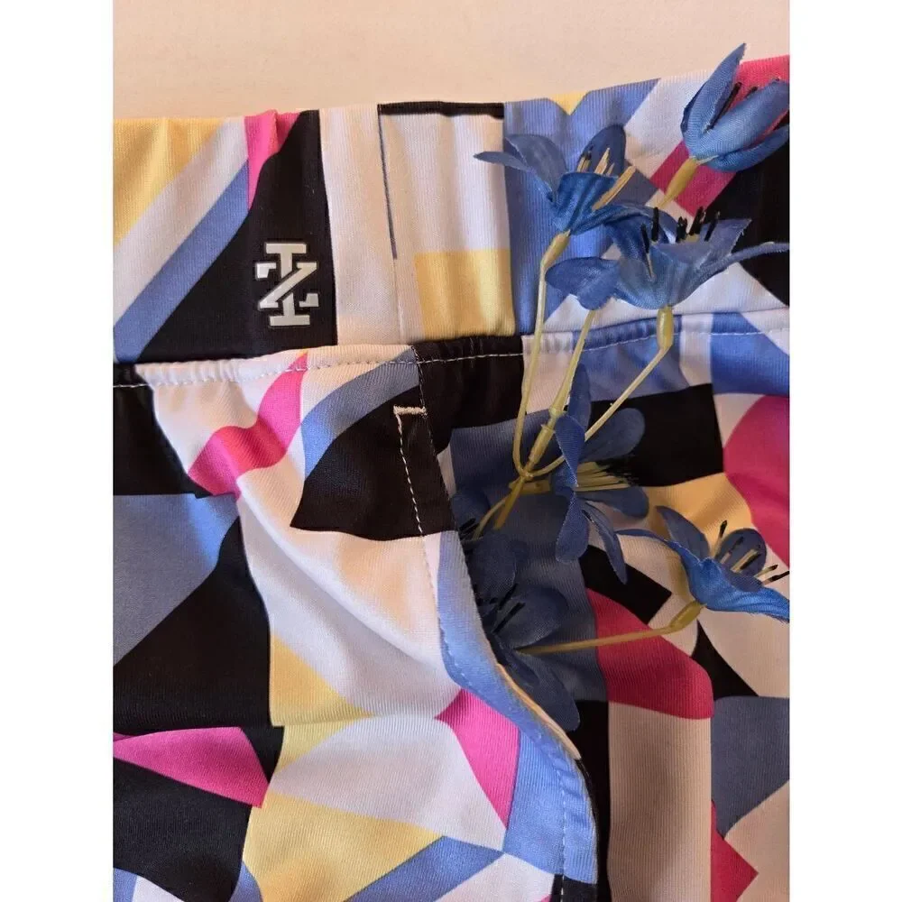 IZOD Womens Golf Geometric Print Performance Stretch Skort Large